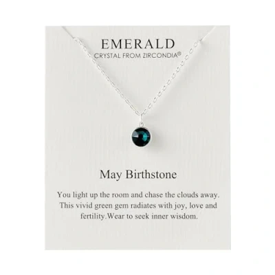 Image of Philip Jones May (Emerald) Birthstone Necklace Created with Zircondia® Crystals