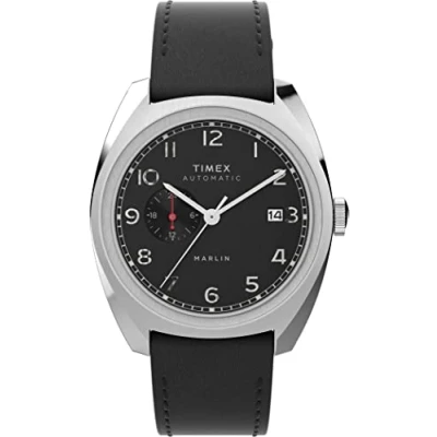Image of Timex Marlin Sub dial Automatic Mens Black Watch TW2V62100 Leather (archived) One Size