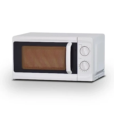 Image of Techomey 700W Small Microwave Oven with Manual Control, Compact 6 Power Levels, Countertop Oven, White, 17L, Easy to Clean