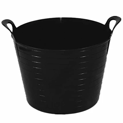 Image of tenlite Small 26L Flexi Tub Bucket Storage/Flexi with handles for Home and Garden (Black)