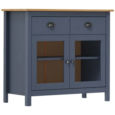 Image of vidaXL Sideboard Hill Grey 90x40x80 cm Solid Pine Wood