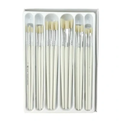 Image of Royal &amp; Langnickel Flat Round Bristle Classroom Value Pack Including 30 Assorted Sizes Brushes