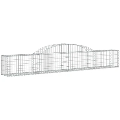 Image of vidaXL Arched Gabion Basket 300x30x40/60 cm Galvanised Iron