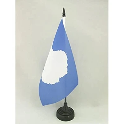 Image of AZ Flag Antarctic Table 5&#039;&#039; x 8&#039;&#039; Office 100% Polyester 21 14 cm Mini Desk with 10&#039;&#039; Pole and Black Plastic Base