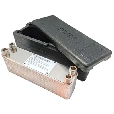Image of Stainless steel plate heat exchanger with insulation Nordic Tec Ba 23 40 plates 165 kW 3/4 inch