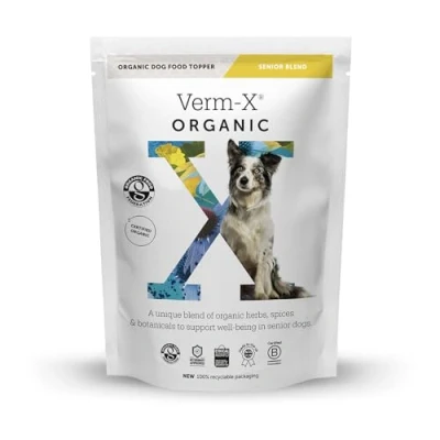 Image of Verm X Organic Dog Food Topper for Senior Dogs. Support Older Dogs (7+) Naturally. Targets Arthritis, Promotes Heart Health and Liver Kindey Support. All Natural Ingredients.