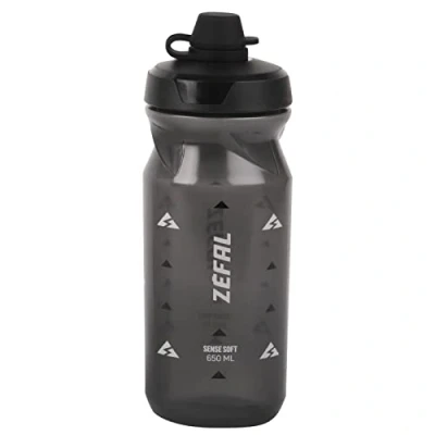 Image of Zefal Sense Soft 65 No Mud Water Bottle, Smoked Black, 650ml