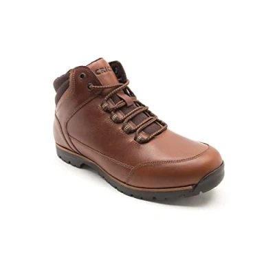 Image of Thomas Crick Men&#039;s &#039;Drake&#039; Lace Up Style Mid Height Casual Leather Boots, Classic, Comfortable and Stylish, Great for Walking, Made with (Black/Wood)