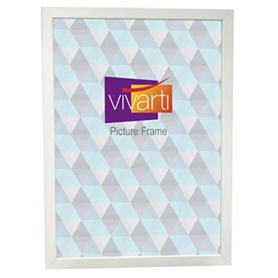 Image of Vivarti Matt White Picture Frame (A2 Size, 42 x 59.4 cm) Portrait or Landscape Photo with Clear Styrene Sheet &amp; Wall Mounted Hook for Photos, Pictures, Posters, Decor, Certificate