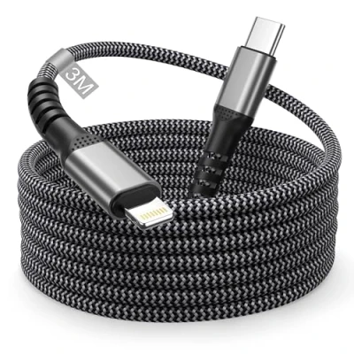 Image of USB C to Lightning Cable 3M, iPhone Fast Charger 3M Long [Apple MFi Certified] Nylon Charging Type Lead Wire for Apple 14 13 12 11 Pro Max XR XS 8
