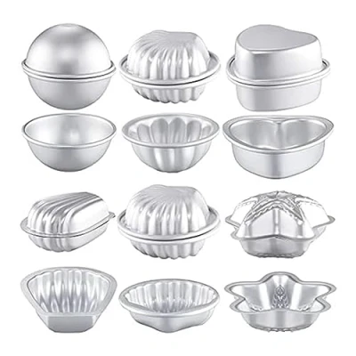 Image of Lvsnswio 12 Pcs 6 Shapes Bath Bomb Making Mould for Crafts DIY Handmade Soaps Candle Cake Baking