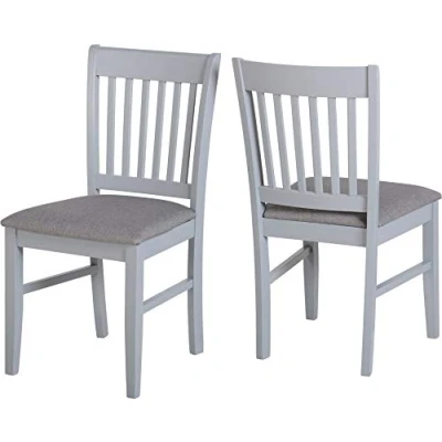Image of Seconique Oxford Dining Chair Set of 2 in Grey/Grey Fabric