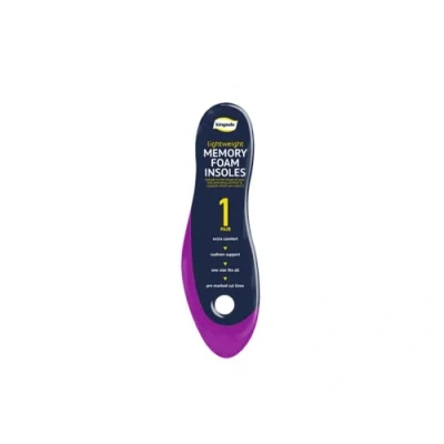 Image of White Memory Foam Insoles, 1 Pair Lightweight, One Size Fits All, Ideal Shoe Support
