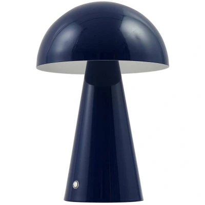 Image of Lindby LED rechargeable table lamp Nevijo, blue, Ø20cm, USB, dimmable