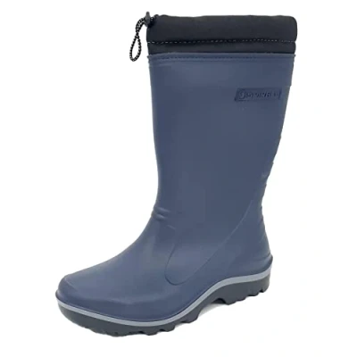 Image of Spirale Stratos Warm Fleece Navy Unisex Wellington Wellie Tie Top Boots Size UK 6.5