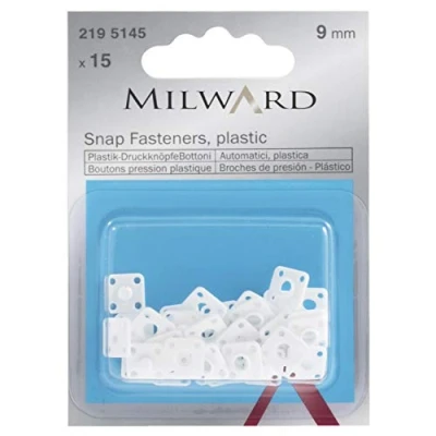 Image of Plastic Snap Fasteners, Derlin, 9mm, 15 Pieces