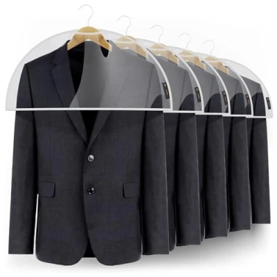 Image of Hangerworld 15 Clear Shoulder Clothes Suit Shirt Jacket Cover Protect Storage.