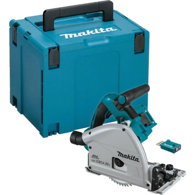Image of Makita DSP601ZJU (36V) Twin 18V Li ion LXT Brushless 165mm Plunge Cut Saw Supplied in a Makpac Case Batteries and Charger Not Included