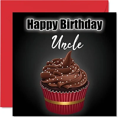Image of Stylish Birthday Cards for Uncle Cupcake Fun Happy Card from Niece Nephew, Gifts, 145mm x Greeting Gift