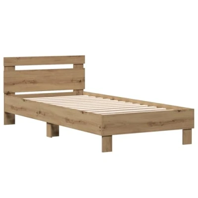 Image of vidaXL Handcrafted Oak Bed Frame Solid