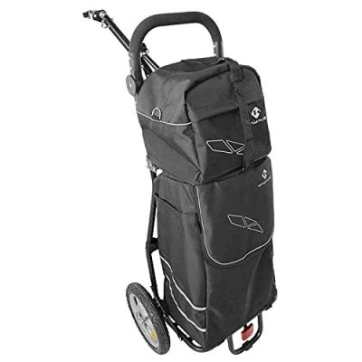 Image of M Wave Unisex Adult Stalwart Shop 2 Shopping Bike Trailers, Black, 125 x 56 90 cm