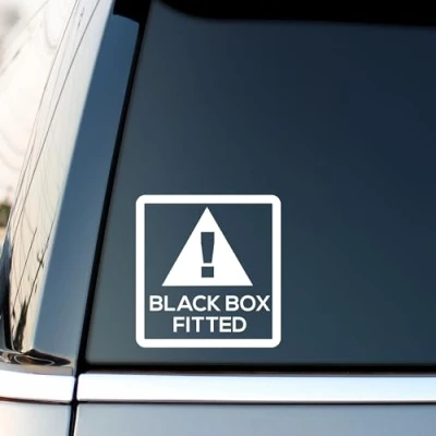 Image of Black Box Fitted Car Sticker Warning Funny New Young Driver Window Bumper Decal