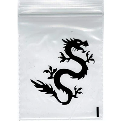 Image of 100X 40 x 40mm Heavy Duty Small Tiny Poly Plastic Sealy Grip Zip Lock Zipper Seal Gummy Bags Baggies BAGGYS (CPUK Exclusive) (Dragon)