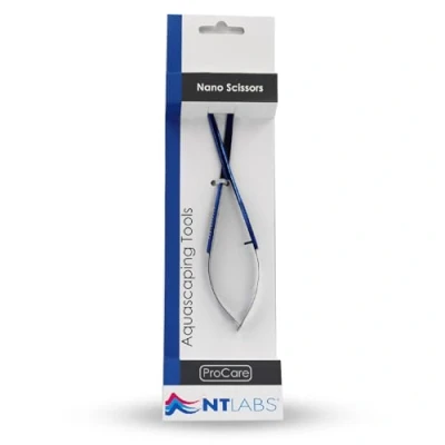 Image of NT Labs ProCare Nano Scissors, Aquascaping Tools, Blue Scape Tool, Premium Stainless Steel, Spring Scissors.