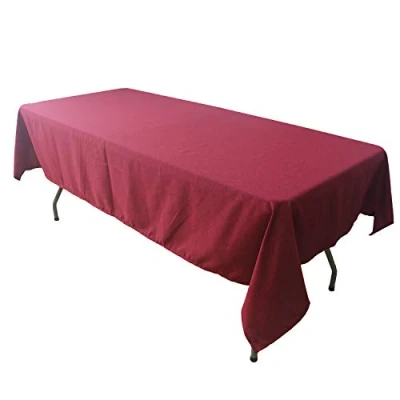 Image of KaitatsuSen Oblong Rectangular Polyester Fabric Tablecloth, Red, 140x280 cm