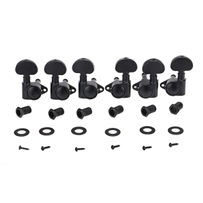Image of Musiclily Ultra 3L3R Roto Style Sealed Guitar Tuners Tuning Pegs Keys Machine Heads Set for Les Paul LP SG Electric or Acoustic Guitar, Black