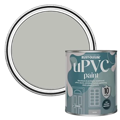 Image of Rust Oleum Grey uPVC Door and Window Paint In Satin Finish Flint 750ml