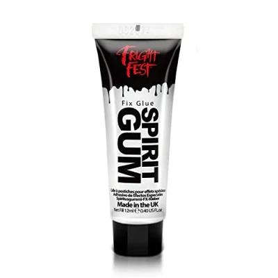 Image of Fright Fest Mastix Spirit Gum glue Adhesive 12ml Cosmetic Grade Fix prosthetic, gems, glitter great tattoo glue, body hair bonding wig make up (12ml)
