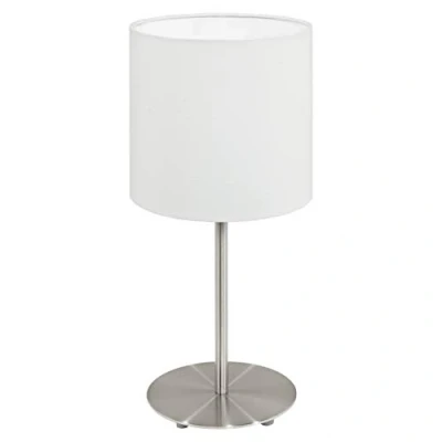 Image of Eglo Lighting Pasteri Table Lamp with Round Shade Satin Nickel EG95725