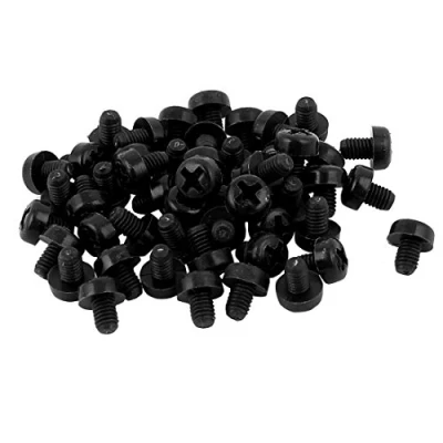 Image of Sourcingmap M3 x 4mm Nylon Phillips Cross Pan Head Machine Screws Black 50 PCS