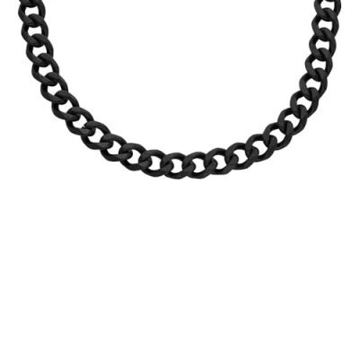 Image of Fossil Men&#039;s Bold Chains Black Stainless Steel Chain Necklace, JF04613001