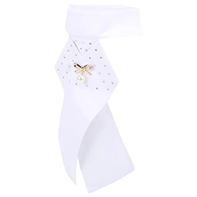 Image of Shanrya Horse Riding Stock Tie, 32x20.5cm Conveneint Tie Pure Cotton with Brooch for Equestrian