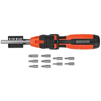 Image of BLACK+DECKER Ratcheting Screwdriver, 10 Bit (BDHT68000)