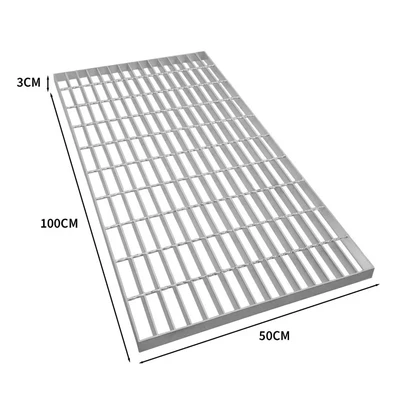 Image of Galvanised Grating Floor Forge Walkway Mesh Panel Grid Drainage Gutter Vent Heavy Duty Weatherproof Steel Zinc Coated 1000mm x 500mm 30mm 4mm Metal Thickness 500kg Load Capacity