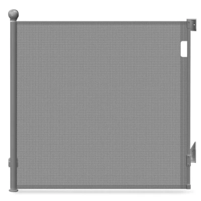 Image of VOUNOT Retractable Stair Gate Mesh Baby Gate, Extend Up to 180cm Wide, One Hand Operation Safety Dog, Cat, Pets Door fo Indoor, Outdoor, Doorways, Bottom of Stairs and Hallways, Grey
