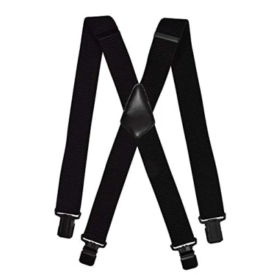 Image of Olata Men’s Braces/Suspenders for Trousers with Extra Wide Straps, X Shape Design and Black Clips 4cm.