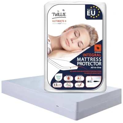 Image of Twillie Integral Mattress Cover 120x190x20 cm Waterproof Anti bedbug Oeko TEX® AEGIS® treatment Dust Mite, Bacterial Protector Made in EU