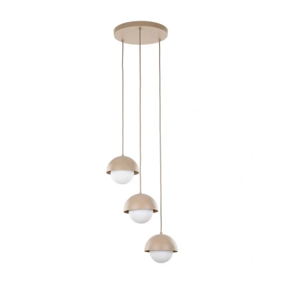 Image of Bono Cluster Pendant Ceiling Light Brown, Opal Glass 3xG9