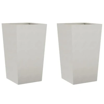 Image of vidaXL Garden Planters Outdoor Flower Pots 45 x 75 cm Stainless Steel Planter Box/Flower Bed for Patio, Balcony, or Set of 2