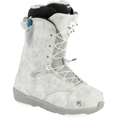 Image of Nitro Women&#039;s Crown TLS Lightweight Snowboard Boot with Quick Lacing System, Allround Freestyle Freeride Softboot, Grey, MP 25.0 // EU 38 2/3 US WMN 7.5