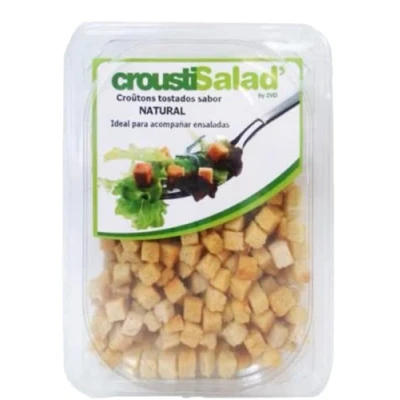 Image of CROUSTISALAD&#039; TOASTED CROÛTONS 8X8 NATURAL PACK 6 X 85GR.