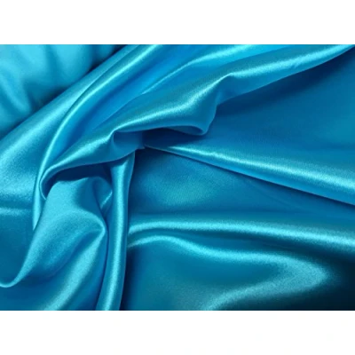 Image of 60&quot; wide Liquid Satin Dress Fabric Turquoise per metre
