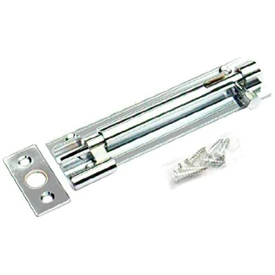 Image of Merriway® BH00770 Cranked Swan Neck Surface Slide Door Bolt, 150 mm (6 inch) Chrome