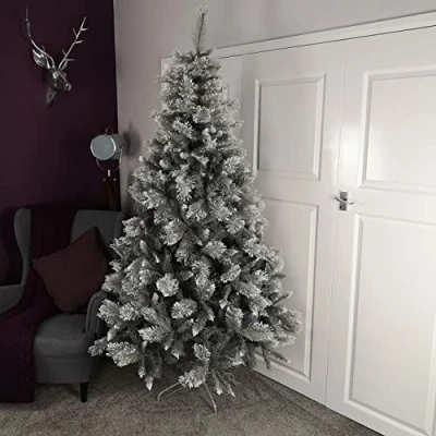 Image of 7ft (210cm) Premier Snow Fir Grey PVC Christmas Tree with 861 Cashmere Tips