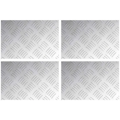 Image of vidaXL Aluminium Checker Plates 4 pcs Anti Slip 30x20 cm