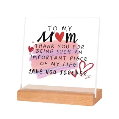 Image of CoCoCherry Mum Gifts for Women Birthday from Daughter, Son, Mum, Crystal Keepsake